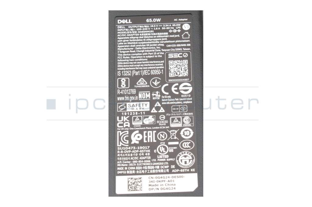 thumbnail image 2 of 65W Laptop AC Power Adapter For Dell Inspiron 15-3581/15-3583 – 19.5V 3.34A 2 of 2