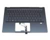 05204E93K201 teclado incl. topcase original Acer DE (alemán) azul/azul con retroiluminacion