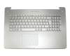 0KN0-N43SF13 teclado incl. topcase original Protek SF (suiza-francés) plateado/plateado con retroiluminacion