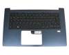 0KN1-202GE11 teclado incl. topcase original Acer DE (alemán) negro/azul con retroiluminacion