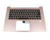 0KN1-202GE11 teclado incl. topcase original Acer DE (alemán) negro/rosa con retroiluminacion