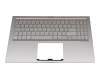 0KN1-622SF16 teclado incl. topcase original Pegatron SF (suiza-francés) plateado/plateado con retroiluminacion