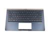 0KN1-6A1GE13 teclado incl. topcase original Pegatron DE (alemán) negro/azul con retroiluminacion