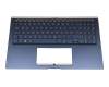 0KN1-9D2GE162017Q000074 teclado incl. topcase original Asus DE (alemán) azul/azul con retroiluminacion