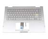 0KN1-BS1GE12 Rev.R1.0 teclado incl. topcase original Pega DE (alemán) plateado/plateado con retroiluminacion