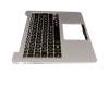 0KNB0-2601GE00 teclado incl. topcase original Wistron DE (alemán) negro/plateado con retroiluminacion