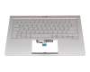 0KNB0-262HG00 teclado incl. topcase original Asus DE (alemán) plateado/plateado con retroiluminacion
