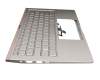 0KNB0-262WGE00 teclado incl. topcase original Asus DE (alemán) plateado/plateado con retroiluminacion