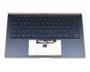 0KNB0-2829GE00 teclado incl. topcase original Asus DE (alemán) azul/azul con retroiluminacion