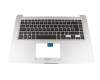 0KNB0-4626GE00 teclado incl. topcase original Asus DE (alemán) negro/plateado con retroiluminacion