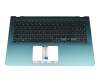 0KNB0-5610GE00 teclado incl. topcase original Asus DE (alemán) negro/turquesa con retroiluminacion