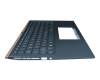 0KNB0-563PGE00 teclado incl. topcase original Pegatron DE (alemán) azul/azul con retroiluminacion