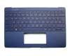 0KNB0-D604GE00 teclado incl. topcase original Asus DE (alemán) azul con retroiluminacion