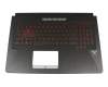0KNR0-661CGE00 teclado incl. topcase original Asus DE (alemán) negro/rojo/negro con retroiluminacion