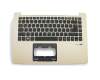 0NK1-092GE13 teclado incl. topcase original Acer DE (alemán) negro/oro con retroiluminacion