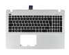 Teclado incl. topcase DE (alemán) negro/blanco original para Asus A550LN