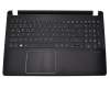 Teclado incl. topcase DE (alemán) negro/negro original para Acer Aspire V5-572G-53338G50akk