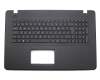 Teclado incl. topcase DE (alemán) negro/negro original para Asus X751LN