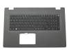 Teclado incl. topcase DE (alemán) negro/canaso original para Acer Aspire E5-772-P5T4