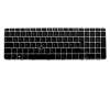 836621-041 teclado original HP DE (alemán) negro/plateado mate con mouse-stick