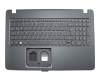 Teclado incl. topcase DE (alemán) negro/negro con retroiluminacion original para Acer Aspire F15 (F5-573G)