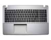 Teclado incl. topcase US (Inglés) negro/canaso original para Asus A550VC