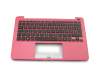 Teclado incl. topcase DE (alemán) negro/rojo original para Asus L202SA