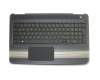 856028-041 teclado incl. topcase original HP DE (alemán) negro/negro