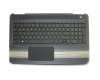 Teclado incl. topcase DE (alemán) negro/negro original para HP Pavilion 15-au100