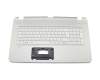 Teclado incl. topcase DE (alemán) blanco/plateado original para HP Pavilion 17-f000