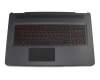V150646LS1 teclado incl. topcase original Sunrex DE (alemán) negro/negro con retroiluminacion