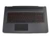 Teclado incl. topcase DE (alemán) negro/negro con retroiluminacion original para HP Omen 17-w100