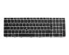 836623-041 teclado original HP DE (alemán) negro/plateado mate con retroiluminacion y mouse-stick