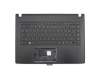 Teclado incl. topcase DE (alemán) negro/negro con retroiluminacion original para Acer TravelMate P2 (P249-G2-M)