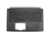 Teclado incl. topcase DE (alemán) negro/canaso con retroiluminacion original para Acer Aspire 5 (A515-51)