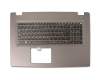 Teclado incl. topcase DE (alemán) negro/canaso con retroiluminacion original para Acer Aspire E5-722