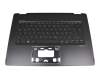 Teclado incl. topcase DE (alemán) negro/negro con retroiluminacion original para Acer Aspire R14 (R5-471T)