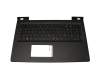 Teclado incl. topcase DE (alemán) negro/negro con retroiluminacion original para Lenovo IdeaPad 700-15ISK (80RU)