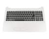 Teclado incl. topcase DE (alemán) negro/blanco original para HP 15-ba529ng (1LY63EA)