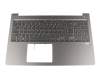 E202635 teclado incl. topcase original Mitac DE (alemán) negro/canaso con retroiluminacion para sensor de huella digital