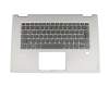 ET1YU000300 teclado incl. topcase original Lenovo gris/plateado con retroiluminacion