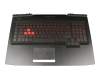 Teclado incl. topcase DE (alemán) negro/negro con retroiluminacion 230W original para HP Omen 17-an033ng (1WQ80EA)