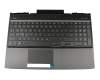 L33166-041 teclado incl. topcase original HP DE (alemán) negro/negro con retroiluminacion