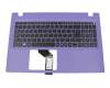1KAJZZG002T teclado incl. topcase original Acer DE (alemán) negro/púrpura
