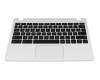 60.MKEN7.003 teclado incl. topcase original Acer DE (alemán) negro/blanco