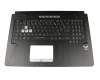 V170762HE1 FR teclado incl. topcase original Sunrex FR (francés) negro/negro con retroiluminacion