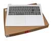 Teclado incl. topcase DE (alemán) gris/blanco original para Lenovo IdeaPad 320-15IKB (81BG/81BT)