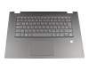 Teclado incl. topcase DE (alemán) gris/canaso con retroiluminacion original para Lenovo IdeaPad C340-15IWL (81N5)