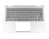 5CB0Q95873 teclado incl. topcase original Lenovo DE (alemán) gris/plateado con retroiluminacion