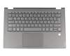 Teclado incl. topcase DE (alemán) gris/canaso con retroiluminacion (Fingerprint) original para Lenovo IdeaPad C340-14IWL (81N4)